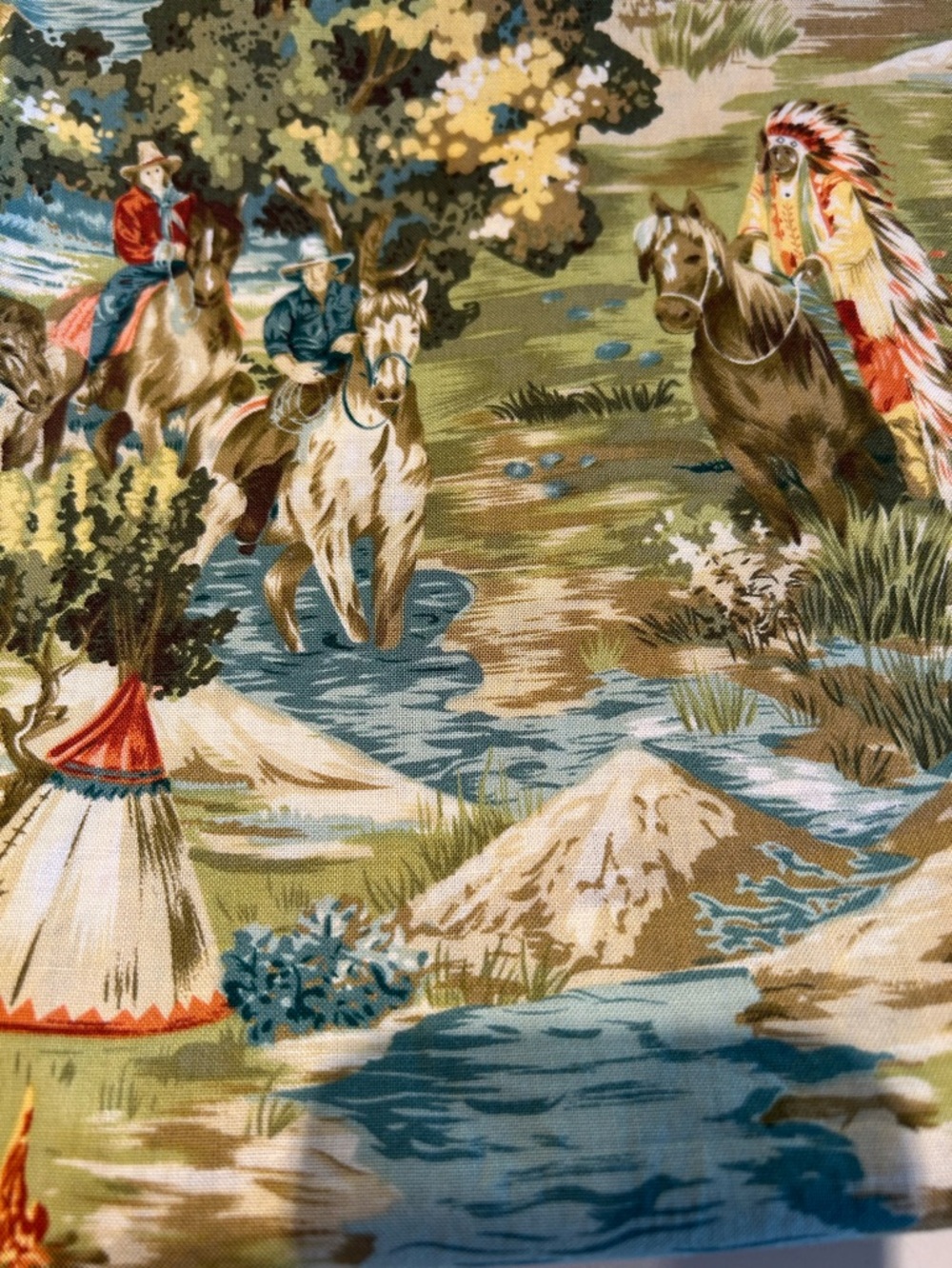 Vintage Fabric featuring Western Frontier - Cowboy & Native American 1940s/1950s